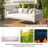 Patio Porch Swing, Loveseat Garden Swing Bed Wood Hanging Seat with Ropes - ModernLuxe - 4 of 4