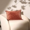 SEVOBAL Bed Pillows Luxury Stonewashed Velvet Throw Pillow, Handcrafted Home Accent, Ideal for Living Room, Bedroom, Orange, 19"*19"*1" - 2 of 4