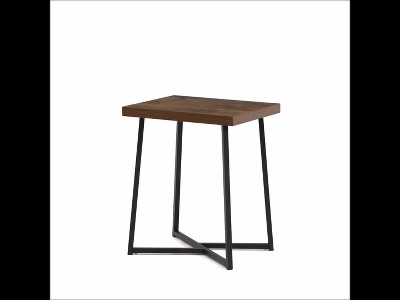 Grand Walnut & Metal Geometric Side Table
