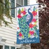 Evergreen Floral Peacock LInen House Flag 28 x 44 Inches Outdoor Decor for Homes and Gardens - 2 of 4