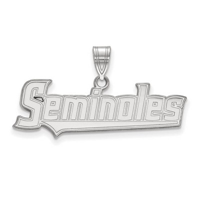 Black Bow Jewelry 10k White Gold Florida State Seminoles NCAA Medium Pendant