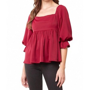 Women's Square Neck Babydoll Top - entro - 1 of 4