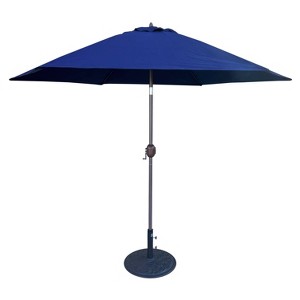 9' x 9' Aluminum LED Lighted Crank Lift Patio Umbrella Galtech - Tropishade: Weather-Resistant, Push-Button Tilt, Pool-Compatible - 1 of 4