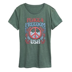 Women's - Instant Message - Peace And Freedom Short Sleeve Graphic T-Shirt - 1 of 4