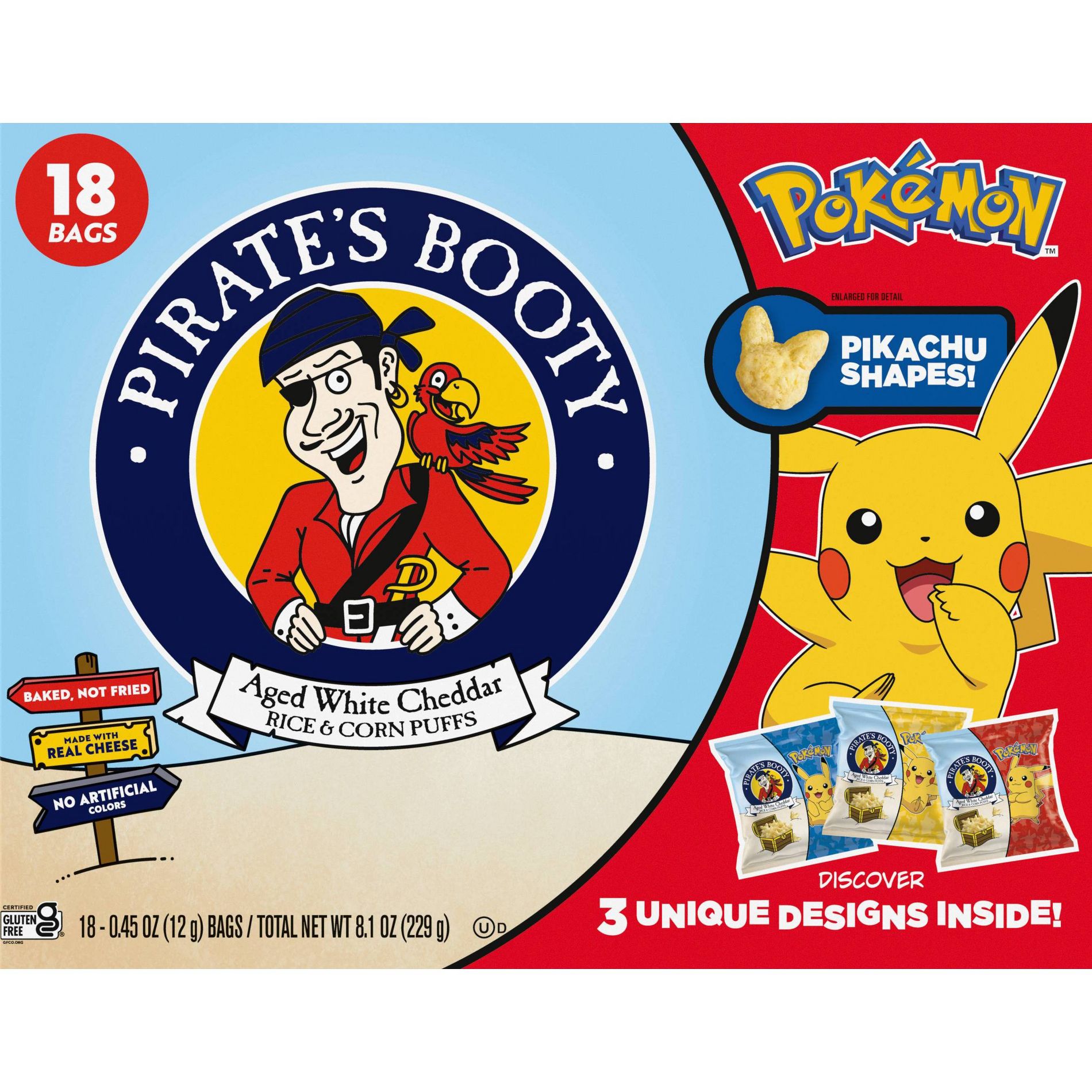 Pirate's Booty Pikachu Shape Chips Multipack - 8.1oz/18ct