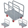 Cesicia 36 x 24" Steel Panel Truck, Lumber Cart, Platform Truck with 6" Swivel Brake Casters, 3 Side Handrails, capacity 2000 lbs - 4 of 4