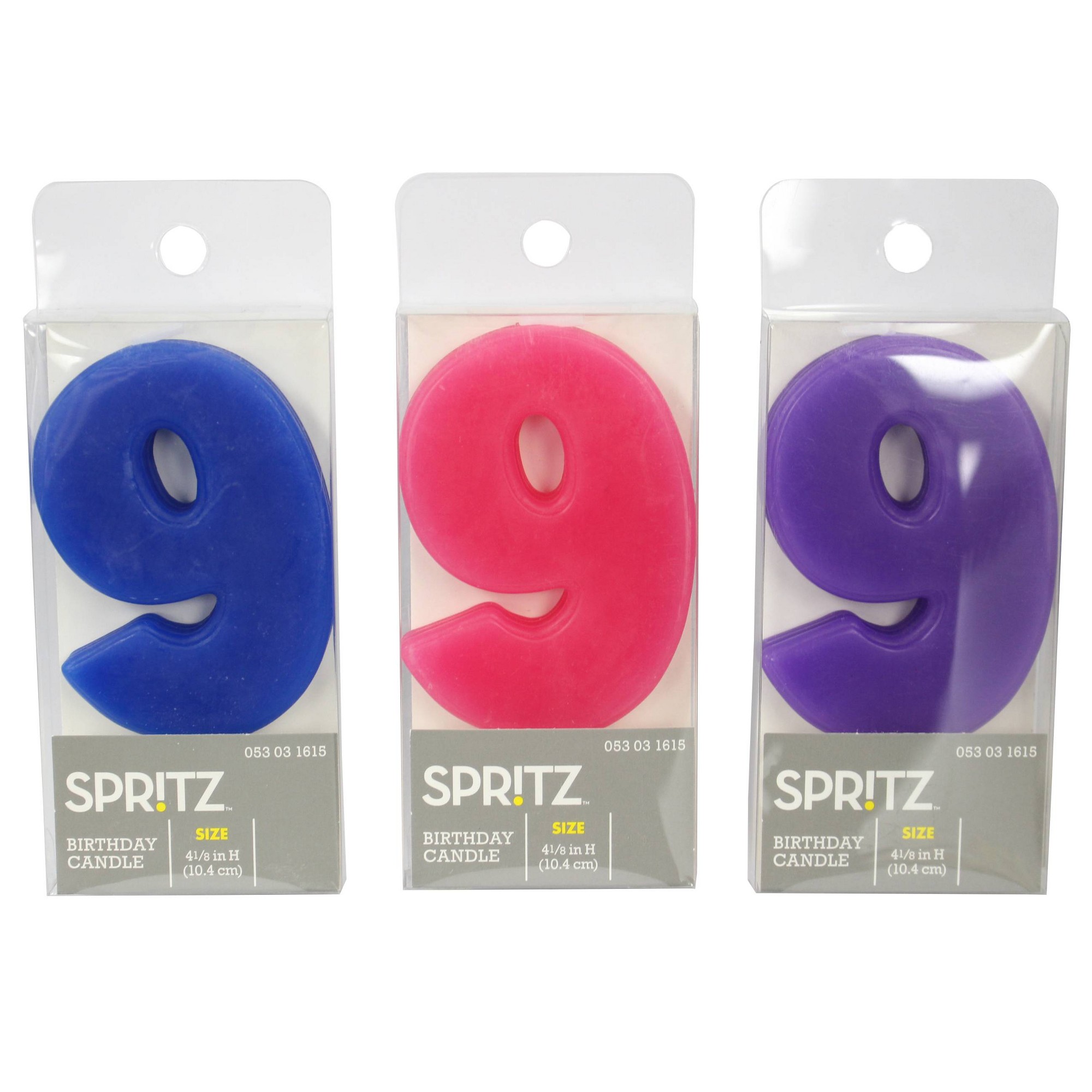 'Number 9 Unscented Birthday Candle - Spritz , Size: ''9'''