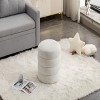 GlasFlength Ottomans and Benches Plush Velvet Footrest Ottoman with Wooden Base Simple Elegant Design for Modern Living, White, 17.1"*17.1"*18.9" - 2 of 4