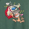 Women's - Ren & Stimpy - Smashing Time Lightweight French Terry Wide Neck Long Sleeve Shirt - 2 of 4