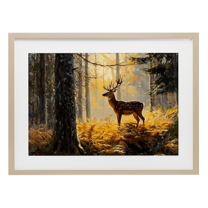 Stupell Industries Spotted Stag in Autumn Wilderness Framed Print Under Glass Art - 1 of 4