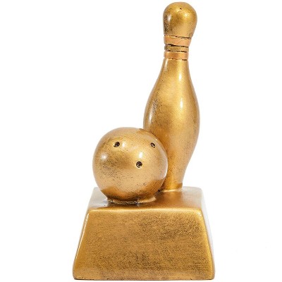 Juvale Copper Customizable Bowling Pin & Ball Sport Trophy Award, Party Favor, 5.3 x 2.9 x 2.9 in