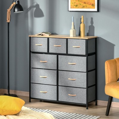 NicBex 8/9 Fabric Drawer Dresser,Storage Tower Organizer Unit with Steel Frame and Wood Top for Bedroom,Living Room,Entryway