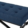 Modern Tufted Ottoman Bench with Geometric Steel Base and Upholstered Cushion for Living Room – 3irtyhousy - 3 of 4