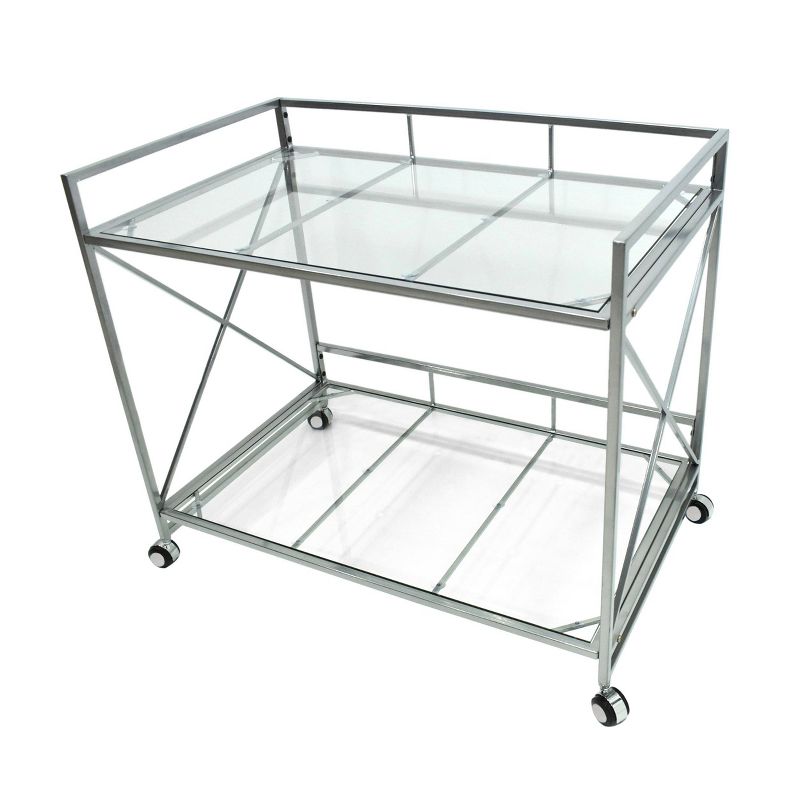 Ignatius Industrial Modern Bar Cart Silver - Christopher Knight Home, 1 of 8