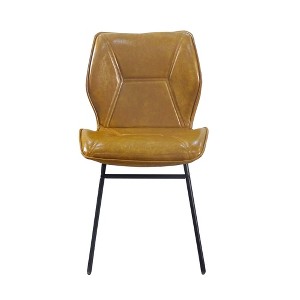NicBex Dining Chair with Curved Backrest Modern PU Leather Kitchen Chairs with Metal Legs for Dining Room,Set of 2,Brown - 1 of 4