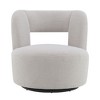 Sapphtopaz Modern Accent Chair with Curved Backrest Teddy Upholstered Reading Chair with Swivel Base Comfy Accent Chairs for Living Room,Bedroom - 4 of 4
