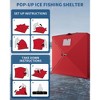 Pop-up Ice Fishing Tent, Hub-Style Insulated Portable Ice Fishing Shelter with Carrying Bag, Zippered Door, Wind Rope & Anchors - 2 of 4