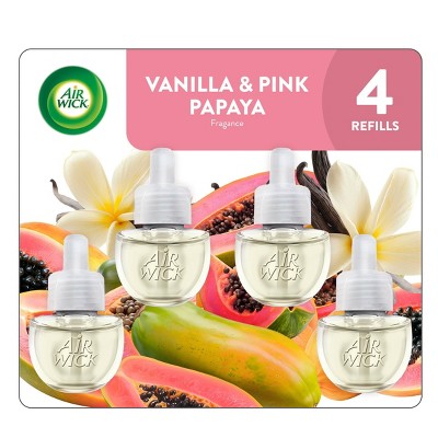 Air Wick Plug-in Scented Oil Air Freshener Refills - Vanilla & Pink Papaya - 80oz/4ct