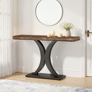 MAYEERTY 40" Console Table, Narrow Entryway Foyer Table with Geometric Base - 1 of 4