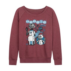 Women's - Marvel - Fantastic 4 Herbie Lightweight French Terry Wide Neck Long Sleeve Graphic Shirt - 1 of 4