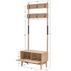 Nordlys Solid Wood Hall Tree with Storage Industrial Style Entry - 4 of 4