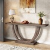 Dexmalle Chocolate Brown Unique 63" Farmhouse Console Table,Hallway and Living Room - 2 of 4