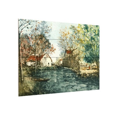 Trademark Fine Art -Vision Studio 'Autumn Landscape Iii' Wood Slat Art