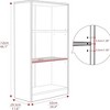 Infurnic Decorative Bookshelf, Tall Modern Wood Bookshelf with Three Shelves, for Living Room or Library Bookcase, Brown, 11.6"*24.4"*44.1" - 4 of 4