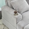 39" Corduroy Spring Upholstered Armchair with Ottoman and Cup Holder - 2 of 4