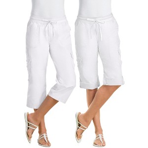 Woman Within Plus Size Petite Convertible Length Cargo Capri/Bermuda - 1 of 4
