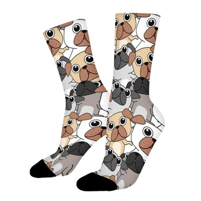Dog Puppy Women Printed Crew Socks Funny Funky Socks Soft Polyester Novelty Gifts for Artists Men