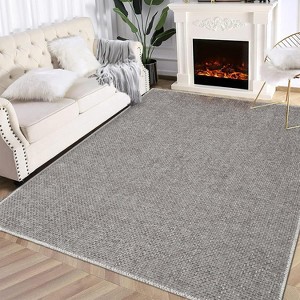 Washable Area Rugs, Modern Woven Office Floor Carpet Contemporary Rug, Living Room Rug, Soft Surface, Durable Edge, Non-Slip Backing - 1 of 4