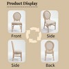 Kumasinova Natural Dining Chairs Set of 2,Upholstered Cotton Linen Chairs with Round Backrest,Carved Solid Wood Legs,Chairs for Dining Room - 4 of 4