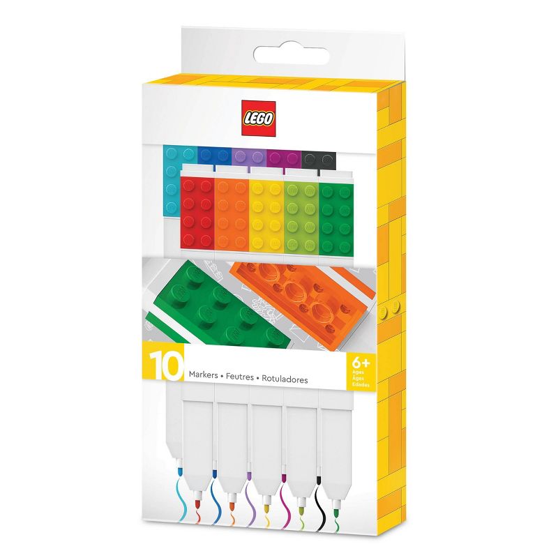 LEGO 10pk Washable Markers Multicolored Ink with LEGO Star Wars Lightsaber Gel Pen, 2 of 8