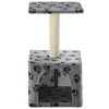 vidaXL Cat Tree Grey with black paw prints - 4 of 4