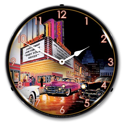 Collectable Sign & Clock | Esquire Theatre LED Wall Clock Retro/Vintage, Lighted