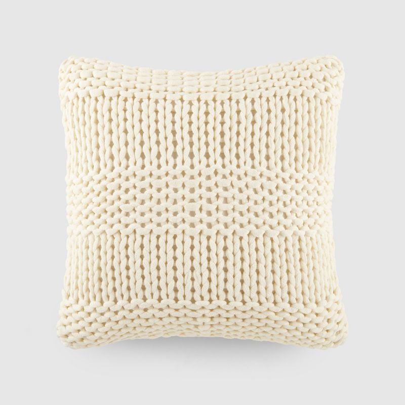 Cozy Chunky Knit Throw Pillow Cover And Pillow Insert - Becky Cameron, 1 of 12