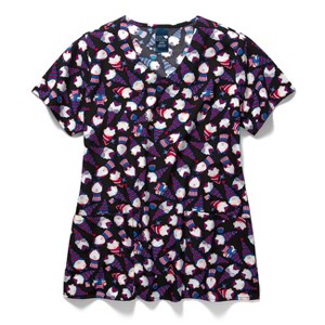 Zoe and Chloe Zoe+Chloe Performance V-Neck Print Scrub Top - 1 of 1