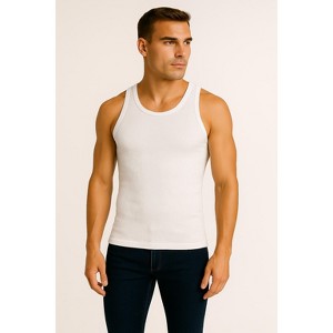 Galaxy By Harvic Men's Heavyweight Ribbed Tank Top - 1 of 4