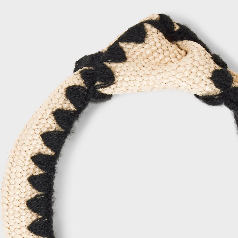 Top Knot Raffia Headband - Universal Thread&#8482; Tan/Black, 4 of 5