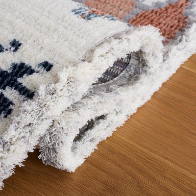 Ivory and Multi Hand-Knotted Square Wool Rug, 6'7"