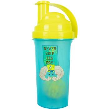 SpongeBob SquarePants Never Skip Leg Day! 28-Ounce Protein Shaker Bottle Clear