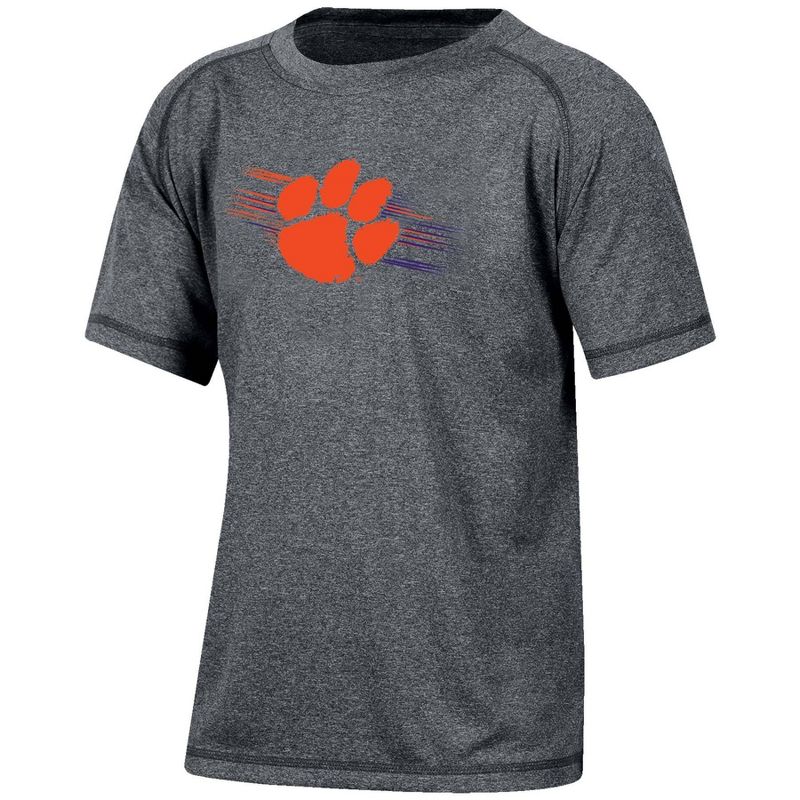 NCAA Clemson Tigers Boys&#39; Gray Poly T-Shirt, 1 of 4