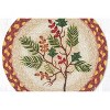 Earth Rugs Evergreen Holly Round Trivet – 10" Printed Holiday Berry Design on Braided Natural Jute - 3 of 3