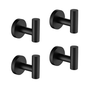 ChicFurnit Bathroom Towel Holder 4 Pack Wall Mounted Stainless Steel Hooks for Bathroom and Kitchen, Black, 6.3"*5.1"*3.15" - 1 of 4