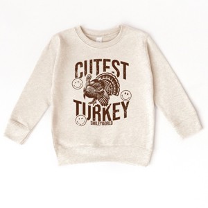 SmileyWorld Cutest Turkey Distressed - Toddler Graphic Sweatshirt and Youth Graphic Sweatshirt - 1 of 3