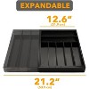 Bamboo Silverware Drawer Organizer with Labels, Expandable(Black, 10 Slots) - 2 of 4