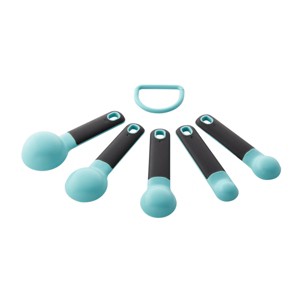 KitchenAid Measuring Spoons Aqua Sky: 5-Piece Set, Dishwasher-Safe, Polypropylene, Includes Teaspoon & Tablespoon - 1 of 4