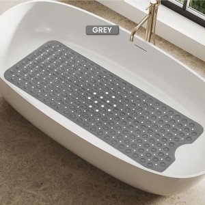 Non Slip Bathtub And Shower Mats 40x16 Extra Long Bath Tub Mat With Suction Cups & Drain Holes - Lux Decor Collection - 1 of 4