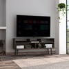 53.9" Manufactured Wood TV Stand with Four Legs, Three Open Shelves, Superior Top, and Two Internal Shelves for Living Room and Bedroom - 3 of 4